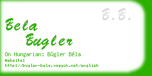 bela bugler business card